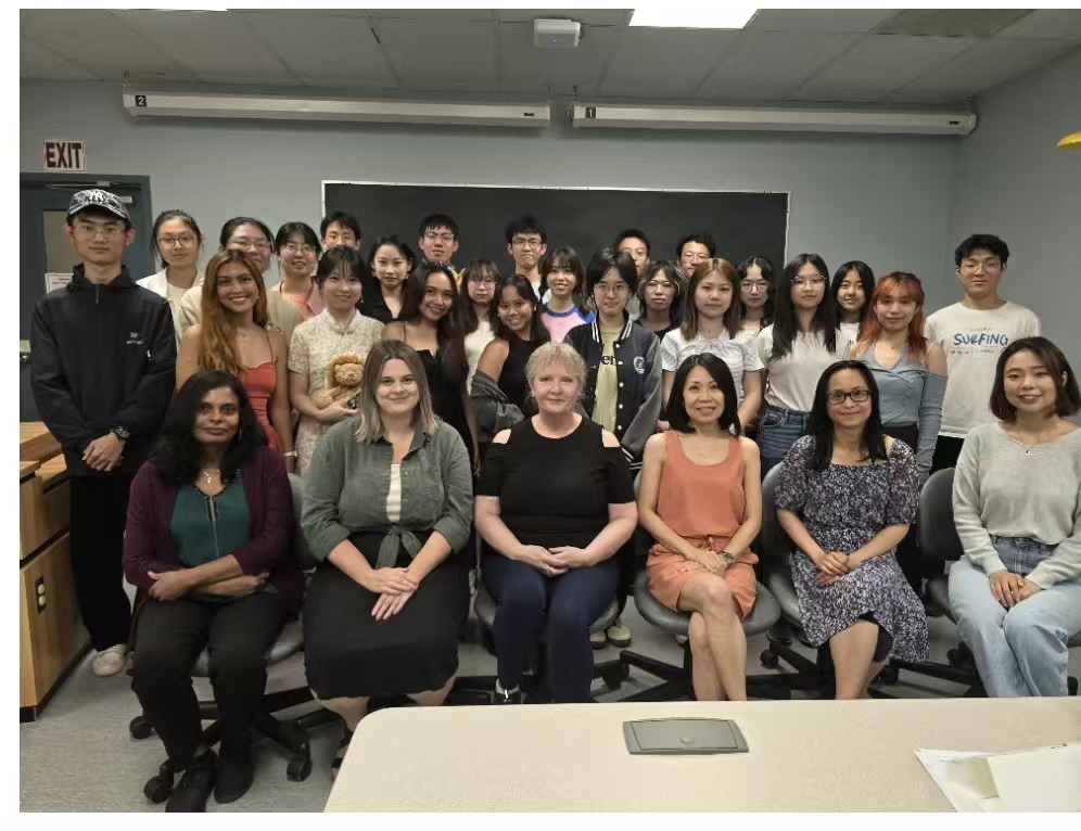 Group photograph from a visiting study at the University of British Columbia in Canada